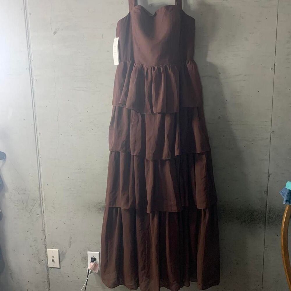 Formal Floor Length Brown Dress - Size 12